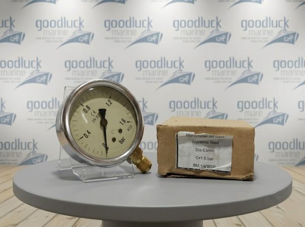 0-1.6 Bar 1/4 BSP Glycerine Filled Manometer Pressure Gauge